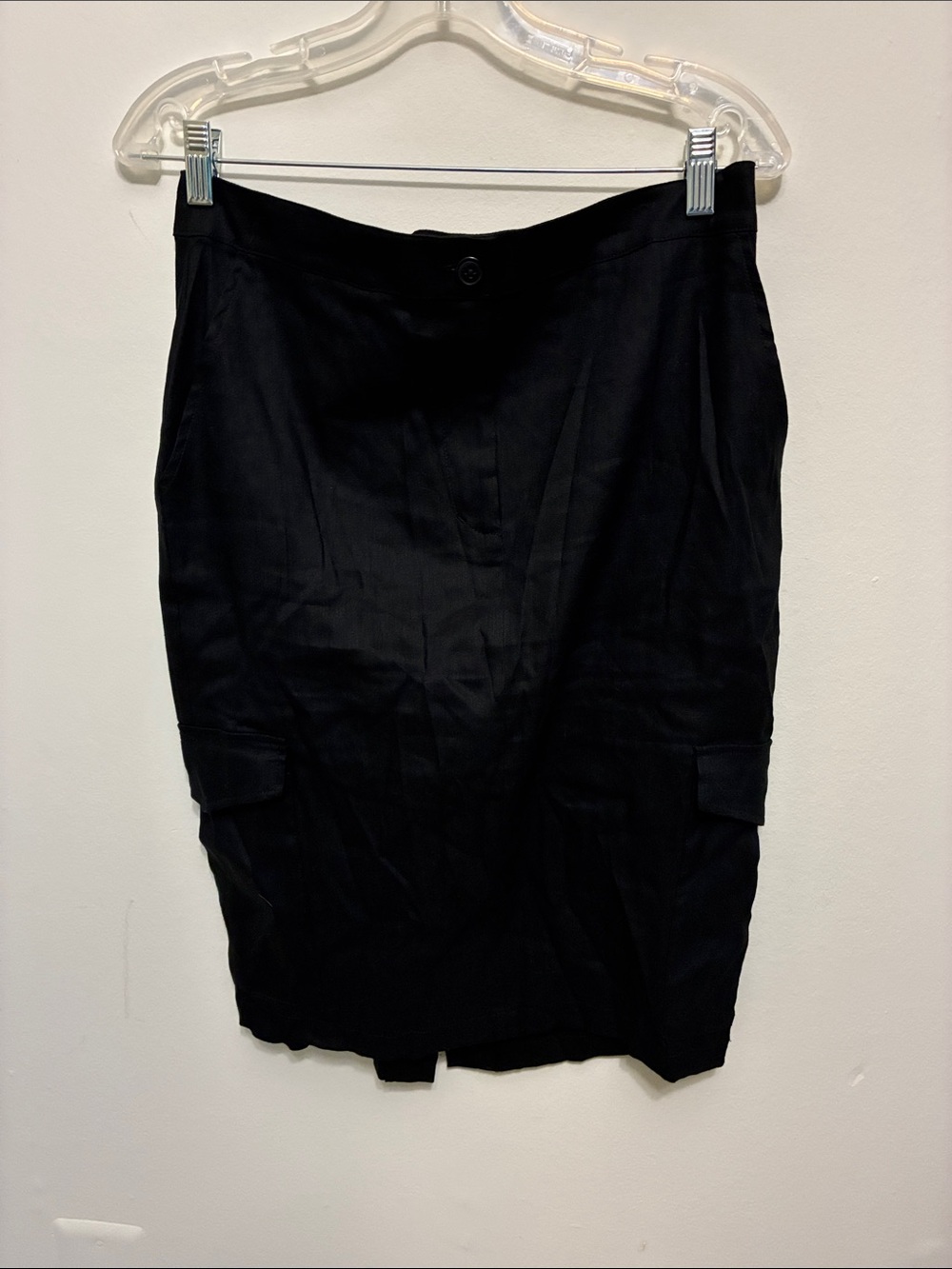 Calvin Klein Black Pencil Skirt with Cargo Flap Details